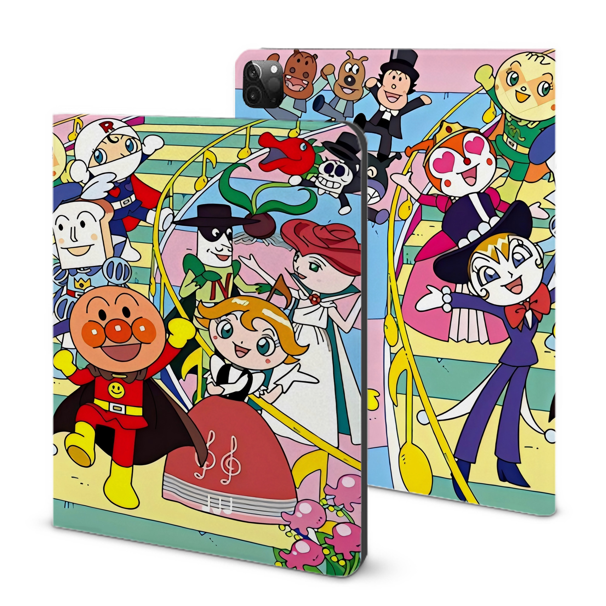 （画像用） アンパンマン Anpanman IPadケース ペンホルダー付き ブックスタイルデザイン